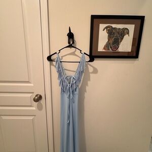 SHEIN Light Blue Backless Dress